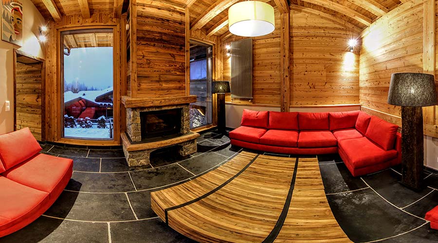 salon cheminée chalet 1
